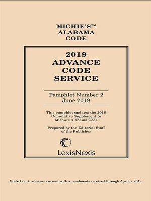 cover image of Michie's Alabama Advance Code Service